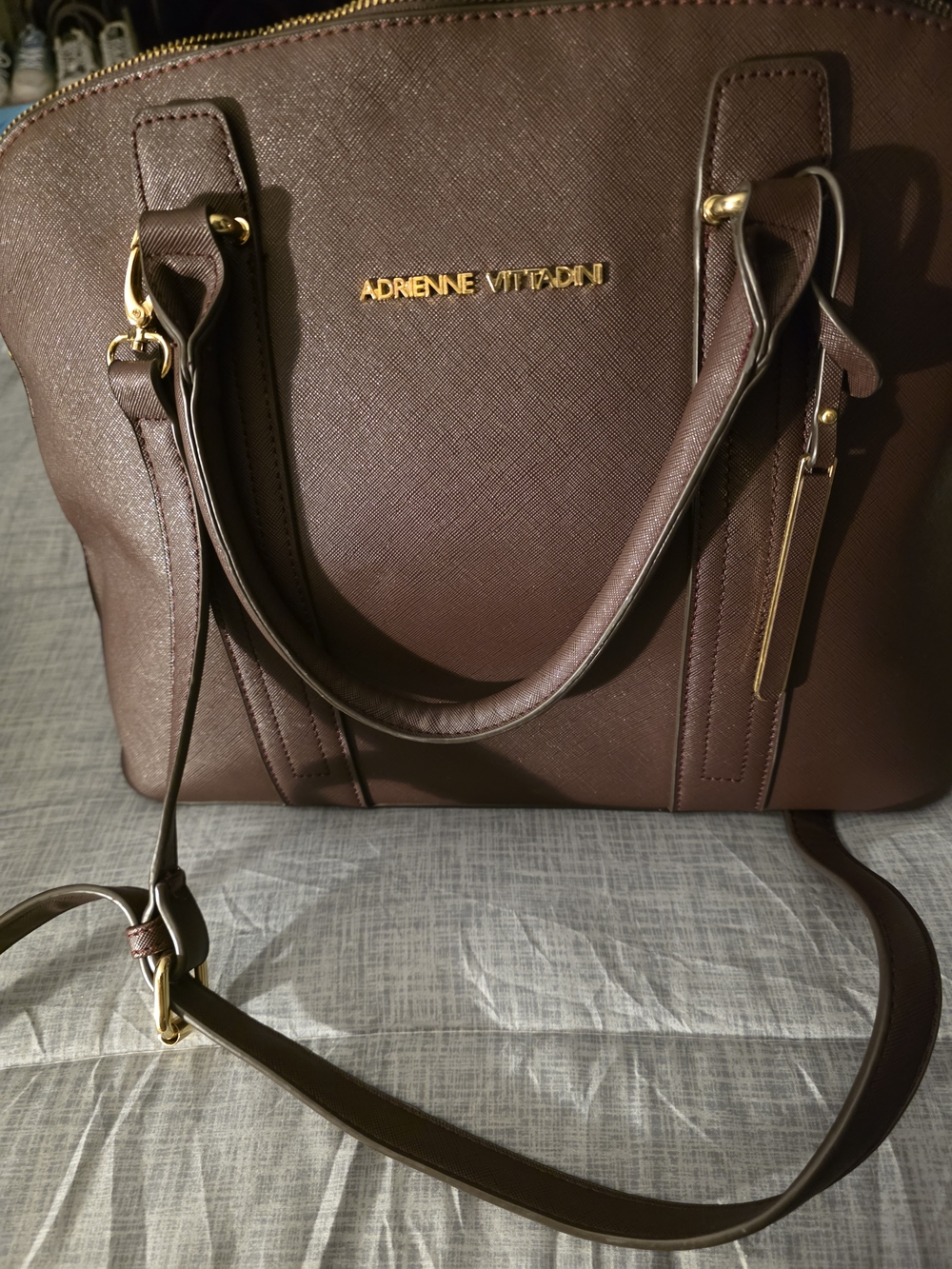 Adrienne Vittadini Burgandy Structured Tote